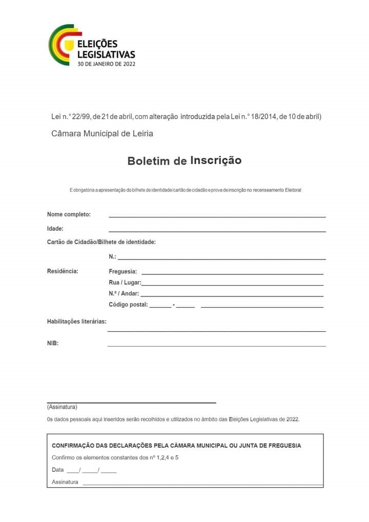 Imagem Agentes Eleitorais - Boletim de inscrição