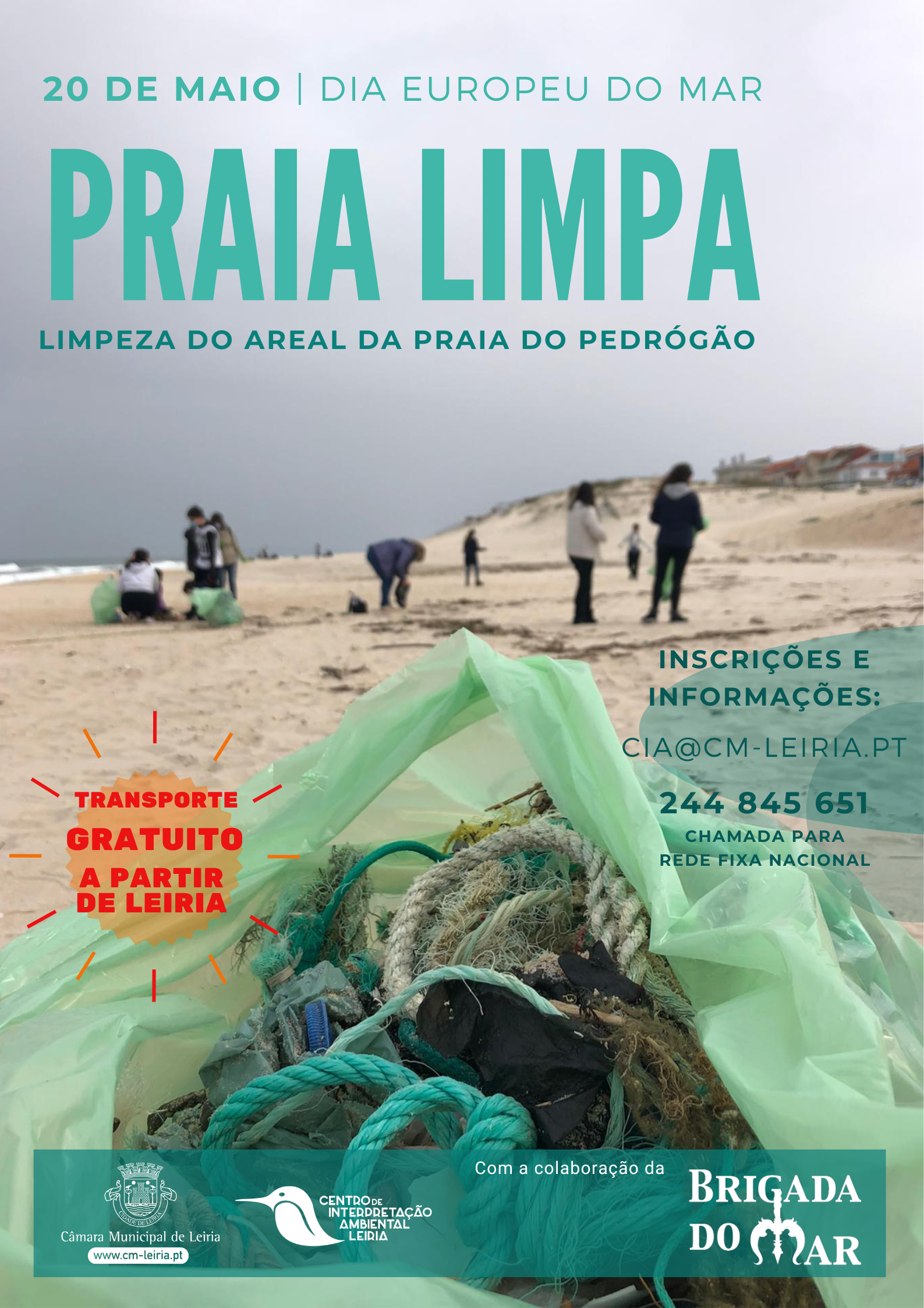 Imagem Voluntariado Ambiental - 20 maio Dia Europeu do Mar - Praia Limpa, Praia de Pedrógão