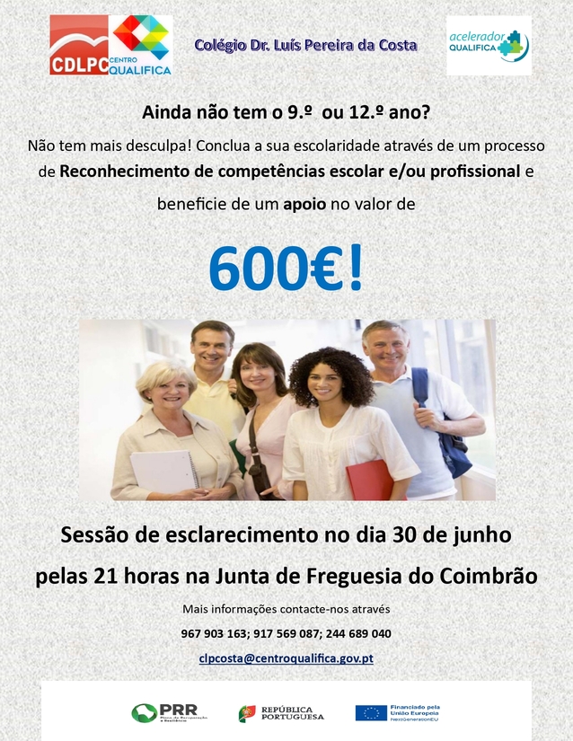 Imagem Sessão de esclarecimento para concluir escolaridade e ganhar 600€